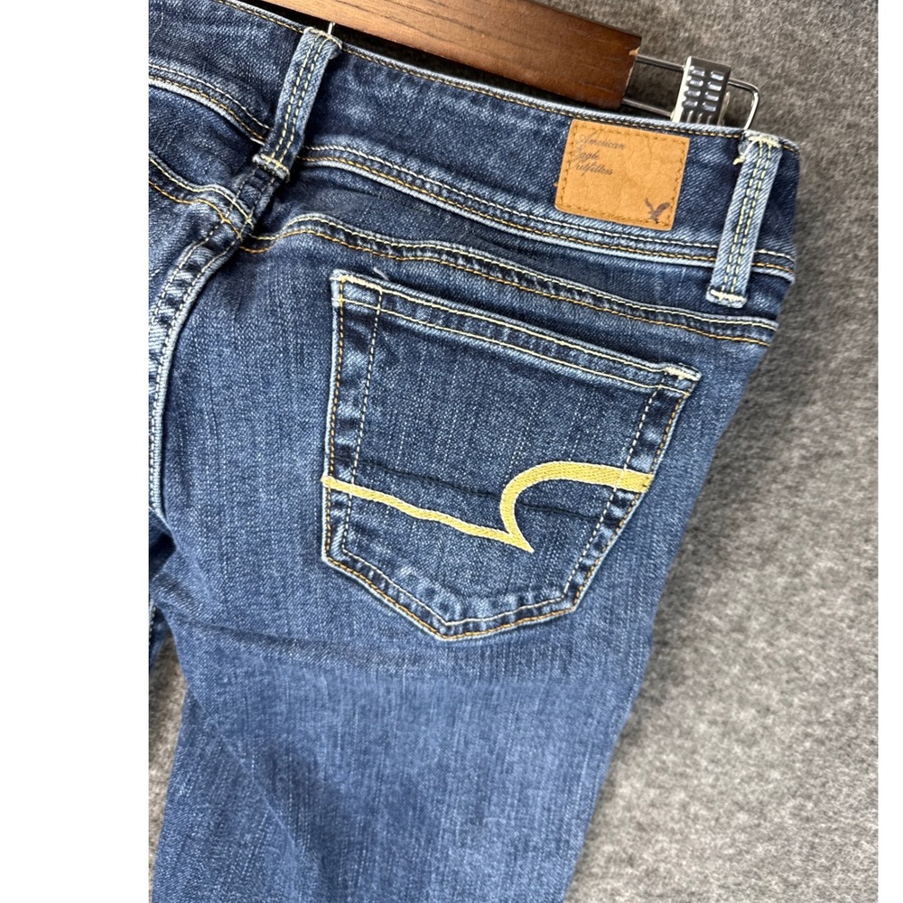 American Eagle Slim Boot Jeans Womens Size 2 Cowgirl Stretch Low Rise Country - Picture 11 of 13
